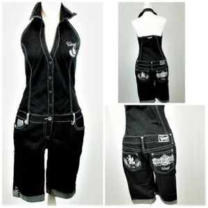 Coogi Bib Overalls, Shortalls, Black Romper